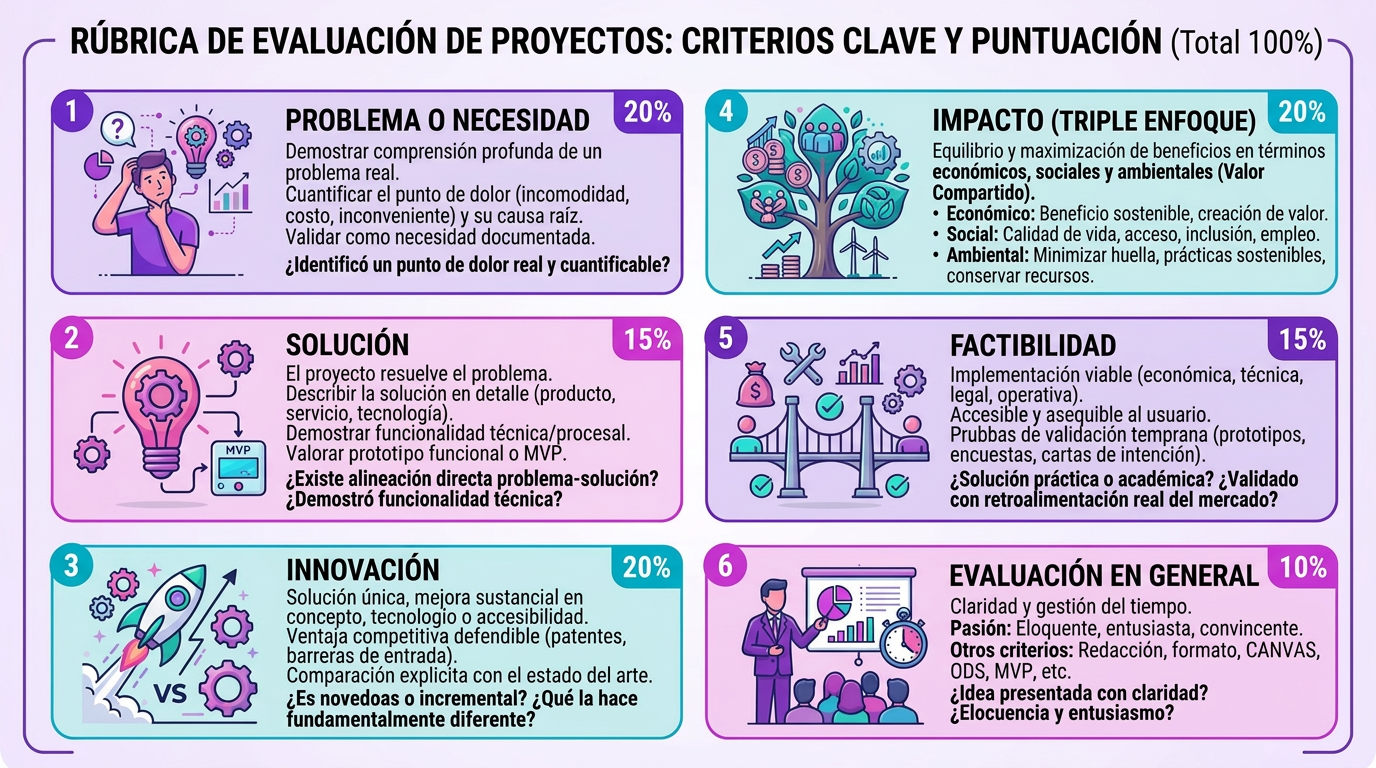 Rúbrica de evaluación de proyectos: criterios clave y puntuación